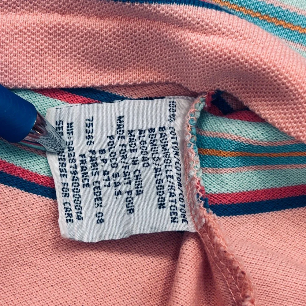 Polo Ralph Lauren Classic Fit Polo Shirt Mens M Salmon Pink Striped Preppy Y2K